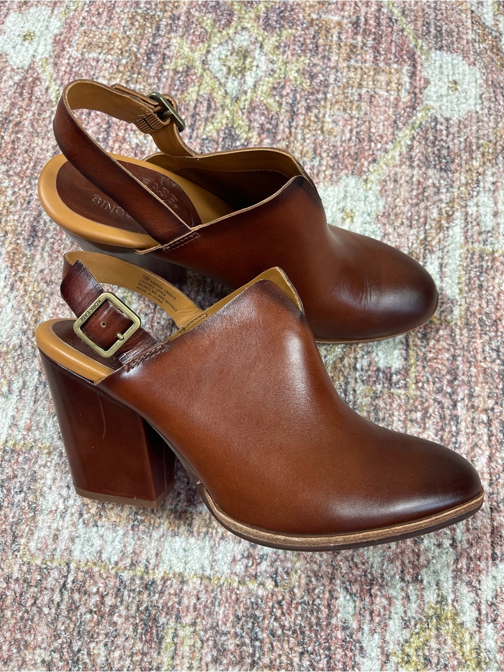 NEW Kork-Ease Janelle Slingback Mules Brown Leather Size 10